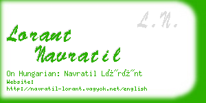 lorant navratil business card